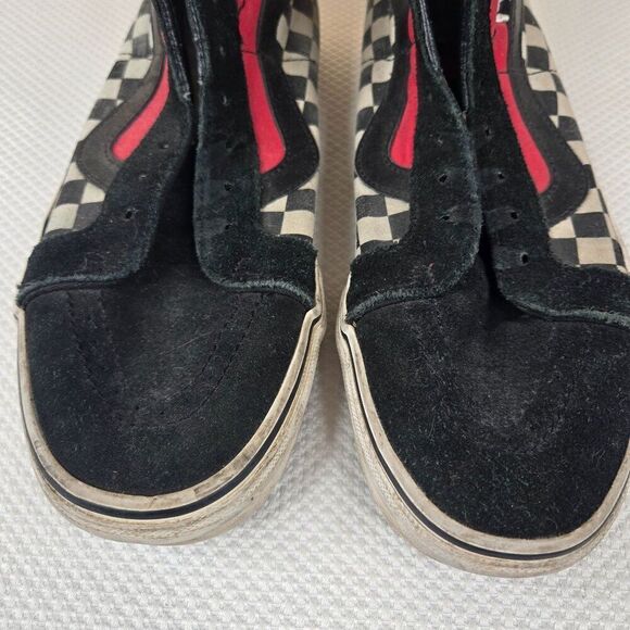 Vans Japanese Checkerboard Sk8 Hi Top Sneakers Black Red Mens Size 9 - Picture 4 of 10